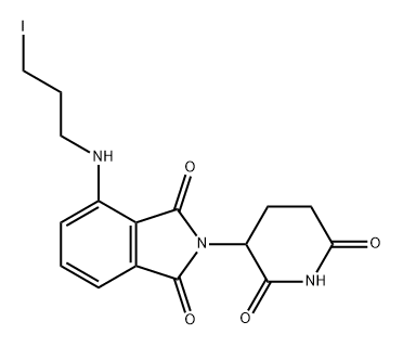 1H-Isoindole-1,3(2H)-dione, 2-(2,6-dioxo-3-piperidinyl)-4-[(3-iodopropyl)amino]- Struktur