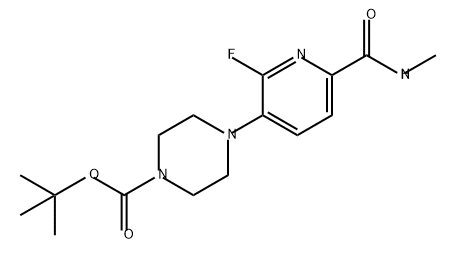 1-Piperazinecarboxylic acid, 4-[2-fluoro-6-[(methylamino)carbonyl]-3-pyridinyl]-, 1,1-dimethylethyl ester Struktur