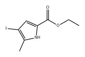 1H-Pyrrole-2-carboxylic acid, 4-iodo-5-methyl-, ethyl ester Struktur