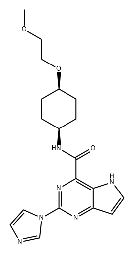 5H-Pyrrolo[3,2-d]pyrimidine-4-carboxamide, 2-(1H-imidazol-1-yl)-N-[cis-4-(2-methoxyethoxy)cyclohexyl]- Structure