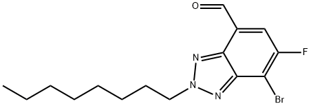 2H-Benzotriazole-4-carboxaldehyde, 7-bromo-6-fluoro-2-octyl- Struktur