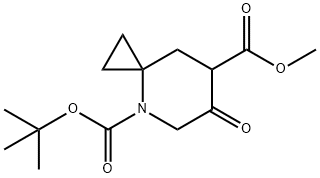 4-Azaspiro[2.5]octane-4,7-dicarboxylic acid, 6-oxo-, 4-(1,1-dimethylethyl) 7-methyl ester Struktur