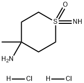 2H-Thiopyran-4-amine, tetrahydro-1-imino-4-methyl-, 1-oxide, hydrochloride (1:2) Struktur