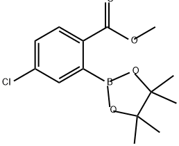 Benzoic acid, 4-chloro-2-(4,4,5,5-tetramethyl-1,3,2-dioxaborolan-2-yl)-, methyl ester Struktur