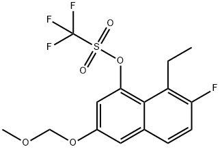 Methanesulfonic acid, 1,1,1-trifluoro-, 8-ethyl-7-fluoro-3-(methoxymethoxy)-1-naphthalenyl ester Struktur