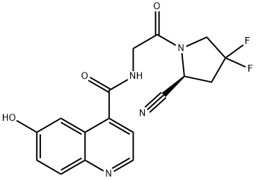 (S)-N-(2-(2-氰基-4,4-二氟吡咯烷-1-基)-2-氧代乙基)-6-羥基喹啉-4-甲酰胺 結(jié)構(gòu)式