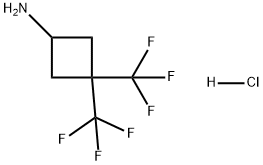 Cyclobutanamine, 3,3-bis(trifluoromethyl)-, hydrochloride (1:1) Struktur