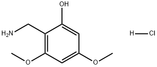 Phenol, 2-(aminomethyl)-3,5-dimethoxy-, hydrochloride (1:1) Struktur