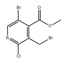 4-Pyridinecarboxylic acid, 5-bromo-3-(bromomethyl)-2-chloro-, methyl ester Struktur