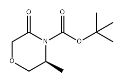 4-Morpholinecarboxylic acid, 3-methyl-5-oxo-, 1,1-dimethylethyl ester, (3S)- Struktur