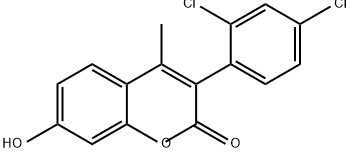 2H-1-Benzopyran-2-one, 3-(2,4-dichlorophenyl)-7-hydroxy-4-methyl- Struktur