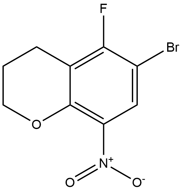 6-Bromo-5-fluoro-3,4-dihydro-8-nitro-2H-1-benzopyran Struktur