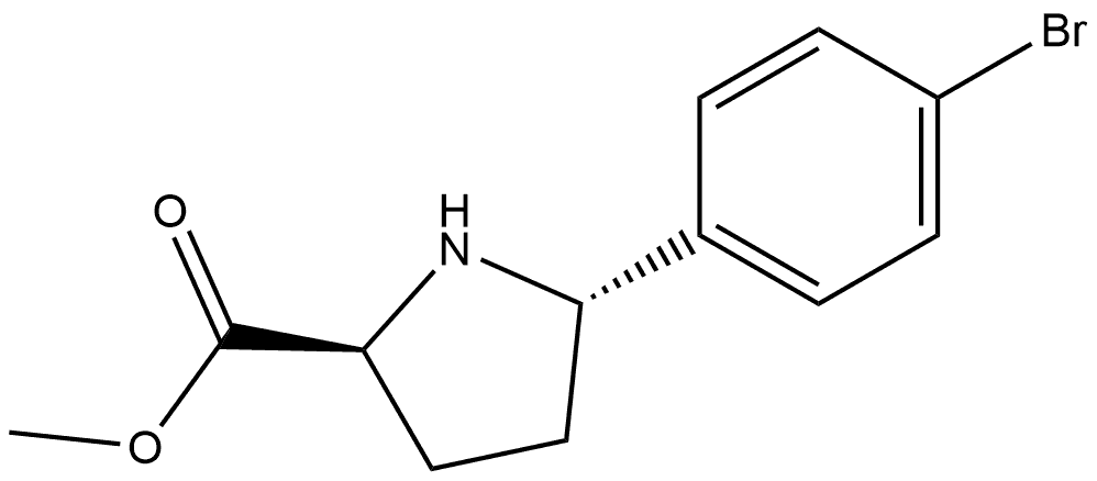 methyl (2S,5S)-5-(4-bromophenyl)pyrrolidine-2-carboxylate Struktur