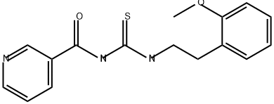 3-Pyridinecarboxamide, N-[[[2-(2-methoxyphenyl)ethyl]amino]thioxomethyl]- Struktur