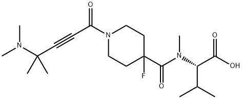 N-[[1-[4-(Dimethylamino)-4-methyl-1-oxo-2-pentyn-1-yl]-4-fluoro-4-piperidinyl]carbonyl]-N-methyl-L-valine Struktur