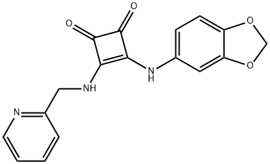 3-Cyclobutene-1,2-dione, 3-(1,3-benzodioxol-5-ylamino)-4-[(2-pyridinylmethyl)amino]- Struktur