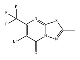 5H-1,3,4-Thiadiazolo[3,2-a]pyrimidin-5-one, 6-bromo-2-methyl-7-(trifluoromethyl)- Struktur