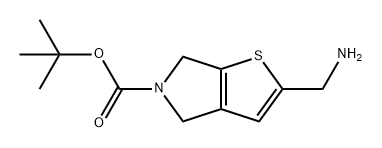 5H-Thieno[2,3-c]pyrrole-5-carboxylic acid, 2-(aminomethyl)-4,6-dihydro-, 1,1-dimethylethyl ester Struktur