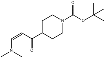 1-Piperidinecarboxylic acid, 4-[(2Z)-3-(dimethylamino)-1-oxo-2-propen-1-yl]-, 1,1-dimethylethyl ester Struktur