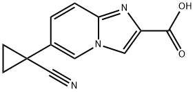 Imidazo[1,2-a]pyridine-2-carboxylic acid, 6-(1-cyanocyclopropyl)- Struktur