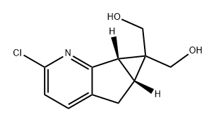 Cyclopropa[4,5]cyclopenta[1,2-b]pyridine-6,6(5H)-dimethanol, 2-chloro-5a,6a-dihydro-, (5aR,6aS)- Struktur