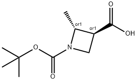 1,3-Azetidinedicarboxylic acid, 2-methyl-, 1-(1,1-dimethylethyl) ester, (2R,3S)-rel- Struktur