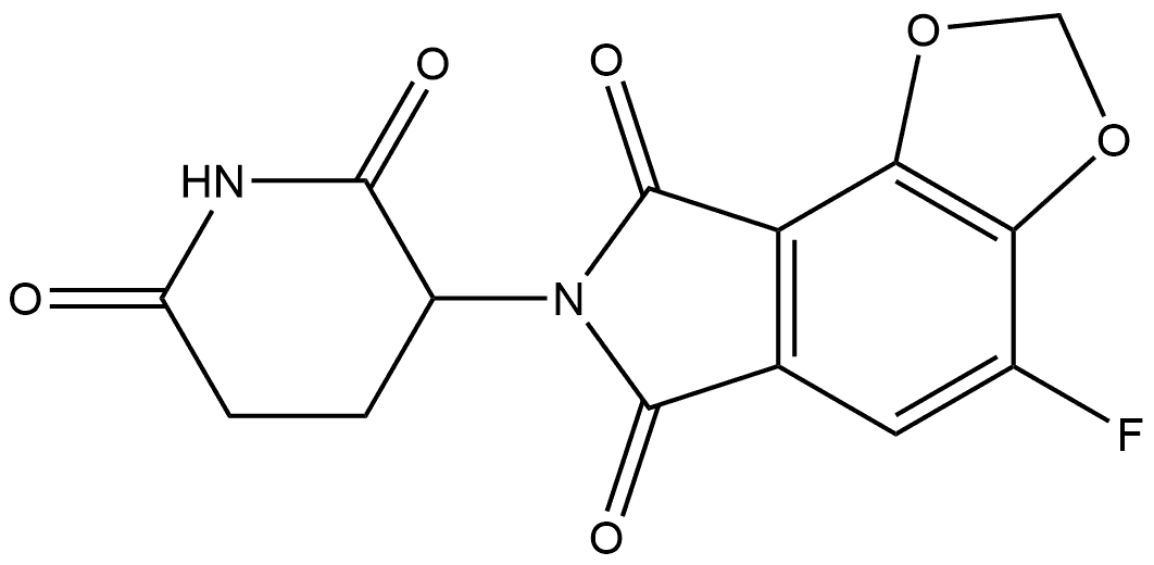 6H-1,3-Dioxolo[4,5-e]isoindole-6,8(7H)-dione, 7-(2,6-dioxo-3-piperidinyl)-4-fluoro- Struktur