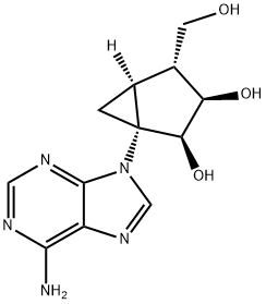 Bicyclo[3.1.0]?hexane-?2,?3-?diol, 1-?(6-?amino-?9H-?purin-?9-?yl)?-?4-?(hydroxymethyl)?-?, (1R,?2S,?3R,?4R,?5S)?- Struktur