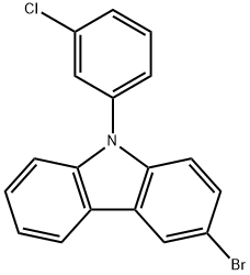 3-溴-9-(3-氯苯基)-9H-咔唑 結(jié)構(gòu)式