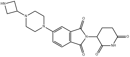 1H-Isoindole-1,3(2H)-dione, 5-[4-(3-azetidinyl)-1-piperazinyl]-2-(2,6-dioxo-3-piperidinyl)- Struktur