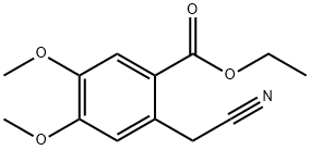 Benzoic acid, 2-(cyanomethyl)-4,5-dimethoxy-, ethyl ester Struktur