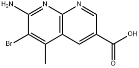 1,8-Naphthyridine-3-carboxylic acid, 7-amino-6-bromo-5-methyl- Struktur