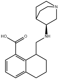 1-Naphthalenecarboxylic acid, 8-[[(3S)-1-azabicyclo[2.2.2]oct-3-ylamino]methyl]-5,6,7,8-tetrahydro- Struktur