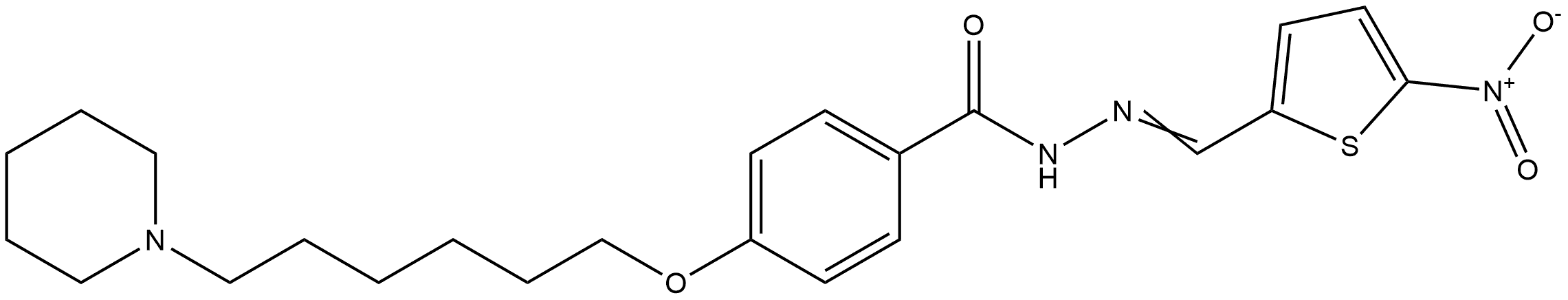 4-[[6-(1-Piperidinyl)hexyl]oxy]benzoic acid 2-[(5-nitro-2-thienyl)methylene]hydrazide Struktur