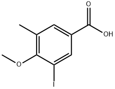 3-Iodo-4-methoxy-5-methyl-benzoic acid Struktur