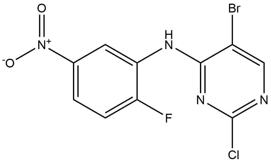 5-Bromo-2-chloro-N-(2-fluoro-5-nitrophenyl)pyrimidin-4-amine Struktur