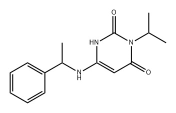 2,4(1H,3H)-Pyrimidinedione, 3-(1-methylethyl)-6-[(1-phenylethyl)amino]- Struktur