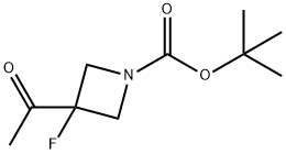 1,1-Dimethylethyl 3-acetyl-3-fluoro-1-azetidinecarboxylate Struktur