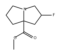 1H-Pyrrolizine-7a(5H)-carboxylic acid, 2-fluorotetrahydro-, methyl ester Struktur