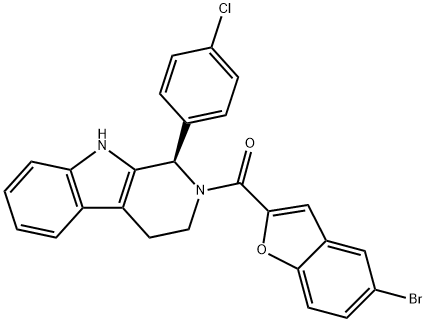 Methanone, (5-bromo-2-benzofuranyl)[(1R)-1-(4-chlorophenyl)-1,3,4,9-tetrahydro-2H-pyrido[3,4-b]indol-2-yl]- Struktur