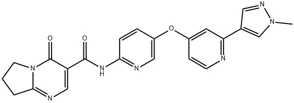 Pyrrolo[1,2-a]pyrimidine-3-carboxamide, 4,6,7,8-tetrahydro-N-[5-[[2-(1-methyl-1H-pyrazol-4-yl)-4-pyridinyl]oxy]-2-pyridinyl]-4-oxo- Struktur