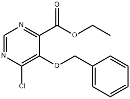 4-Pyrimidinecarboxylic acid, 6-chloro-5-(phenylmethoxy)-, ethyl ester Struktur