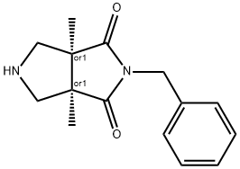 rel-(3aR,6aS)-Tetrahydro-3a,6a-dimethyl-2-(phenylmethyl)pyrrolo[3,4-c]pyrrole-1,3(2H,3aH)-dione Struktur