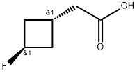 Cyclobutaneacetic acid, 3-fluoro-, trans- Struktur