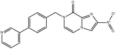 Imidazo[1,2-a]pyrazin-8(7H)-one, 2-nitro-7-[[4-(3-pyridinyl)phenyl]methyl]- Struktur