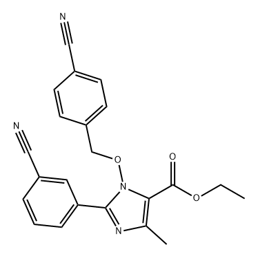 1H-Imidazole-5-carboxylic acid, 2-(3-cyanophenyl)-1-[(4-cyanophenyl)methoxy]-4-methyl-, ethyl ester Struktur