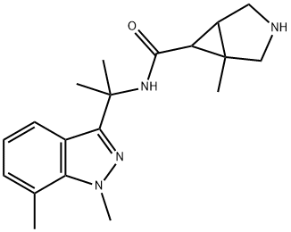 3-Azabicyclo[3.1.0]hexane-6-carboxamide, N-[1-(1,7-dimethyl-1H-indazol-3-yl)-1-methylethyl]-1-methyl- Struktur