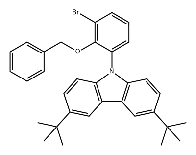 9H-Carbazole, 9-[3-bromo-2-(phenylmethoxy)phenyl]-3,6-bis(1,1-dimethylethyl)- Struktur