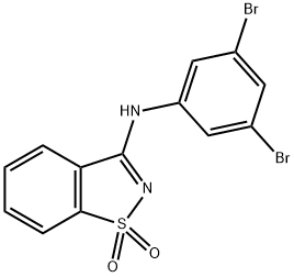 1,2-Benzisothiazol-3-amine, N-(3,5-dibromophenyl)-, 1,1-dioxide Struktur