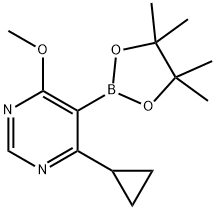 (4-環(huán)丙基-6-甲氧基嘧啶-5-基)硼酸頻那醇酯, 2750602-14-1, 結(jié)構(gòu)式